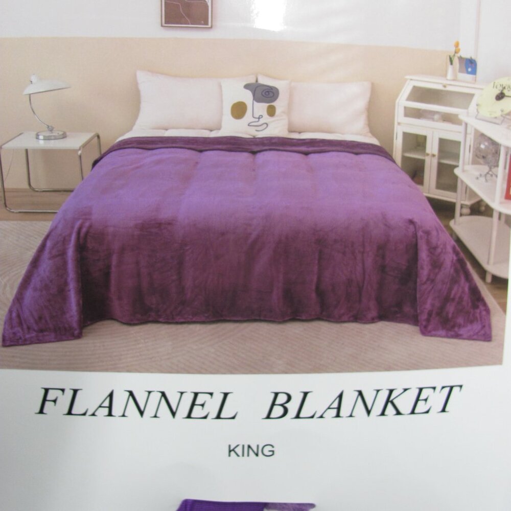 2 PIECE BUNDLE PURPLE KING BLANKET & SHEET SET NIP - Picture 2 of 8